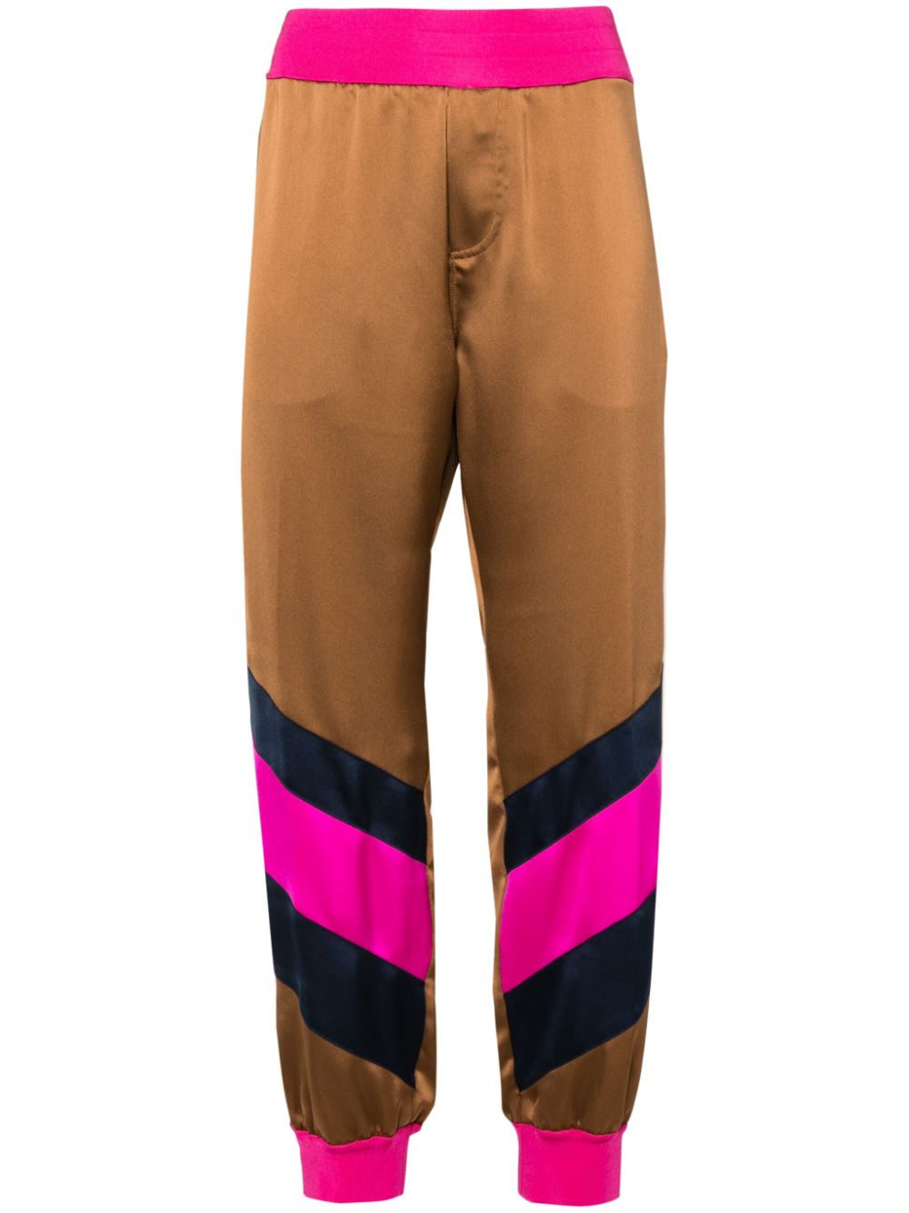 Dsquared2 rubberised-logo stripe-detail trousers - Brown von Dsquared2