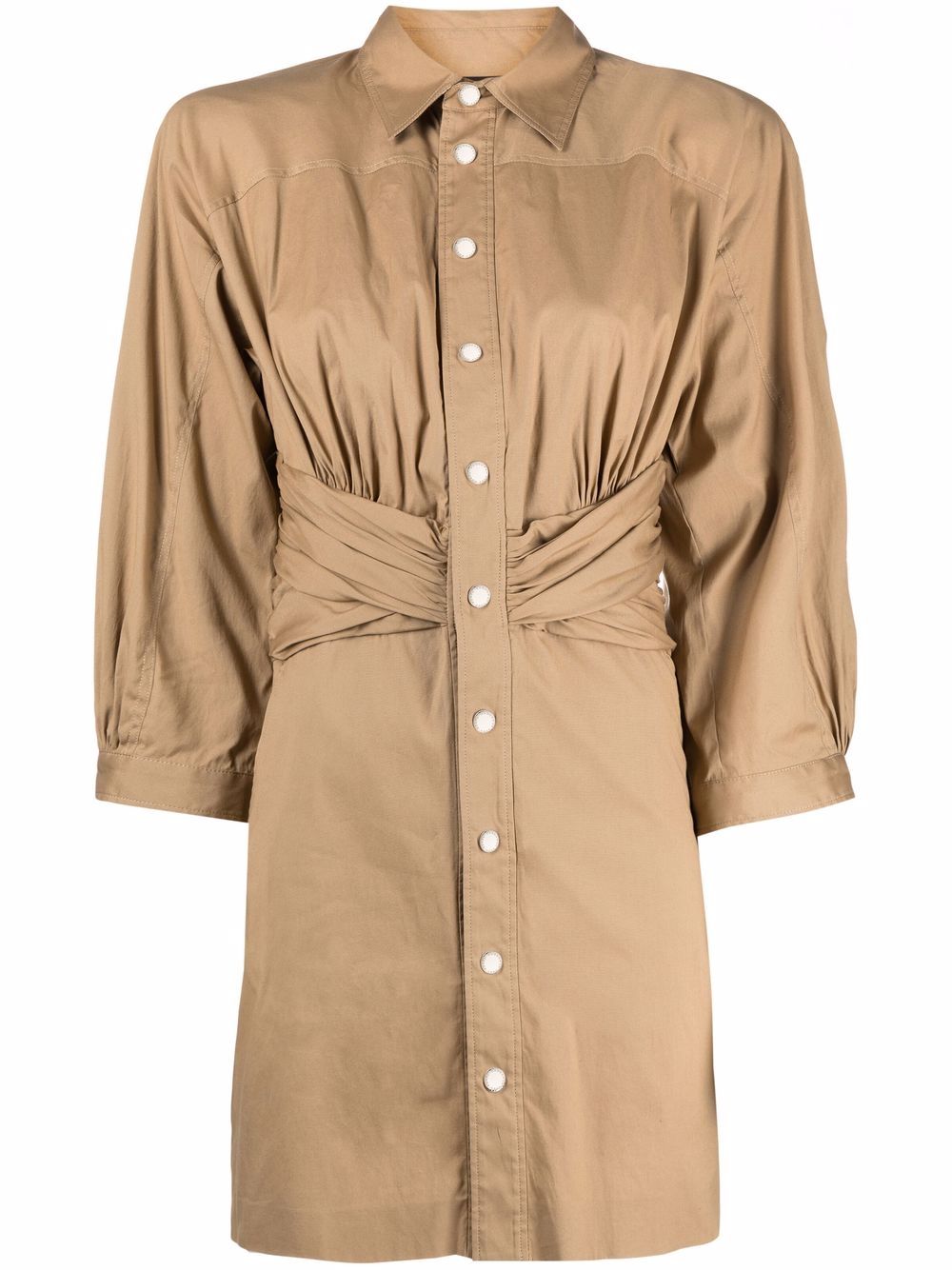 Dsquared2 ruched-detail shirt dress - Brown von Dsquared2