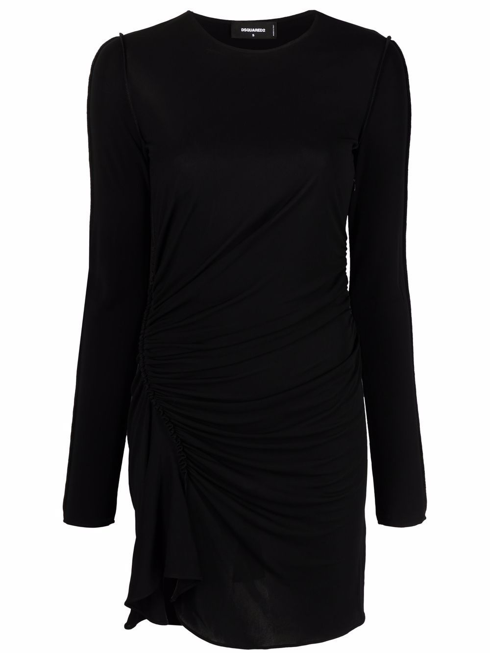 Dsquared2 ruched longsleeved mini dress - Black von Dsquared2
