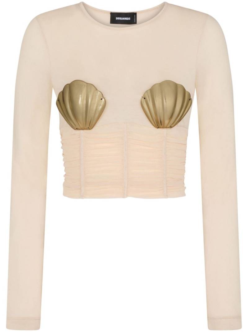 Dsquared2 seashell-detail cropped top - Pink von Dsquared2
