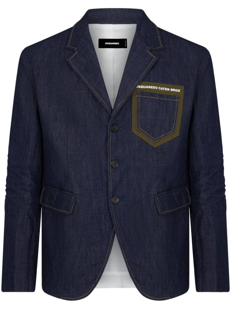 Dsquared2 single-breasted denim blazer - Blue von Dsquared2