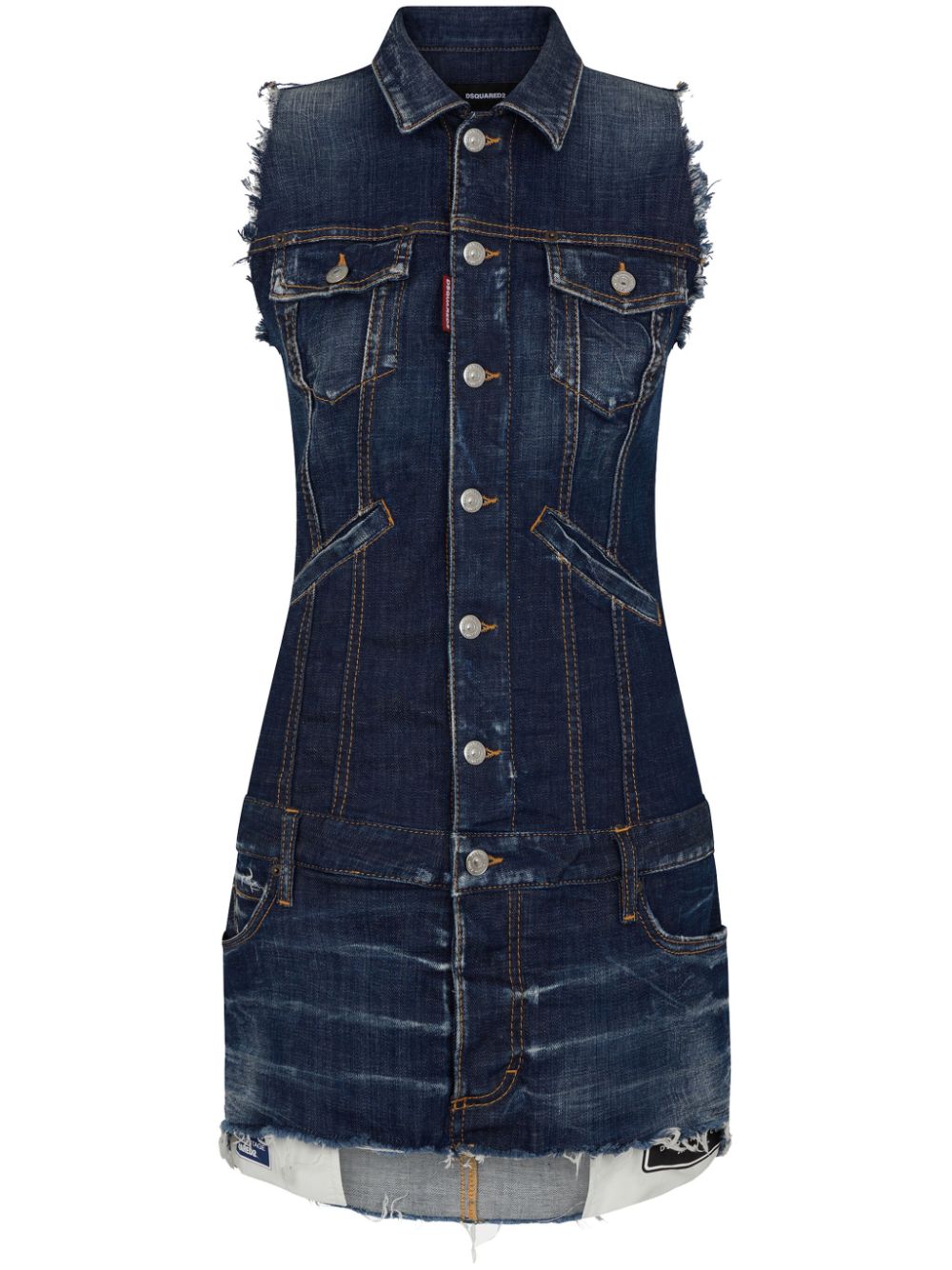 Dsquared2 sleeveless frayed denim minidress - Blue von Dsquared2