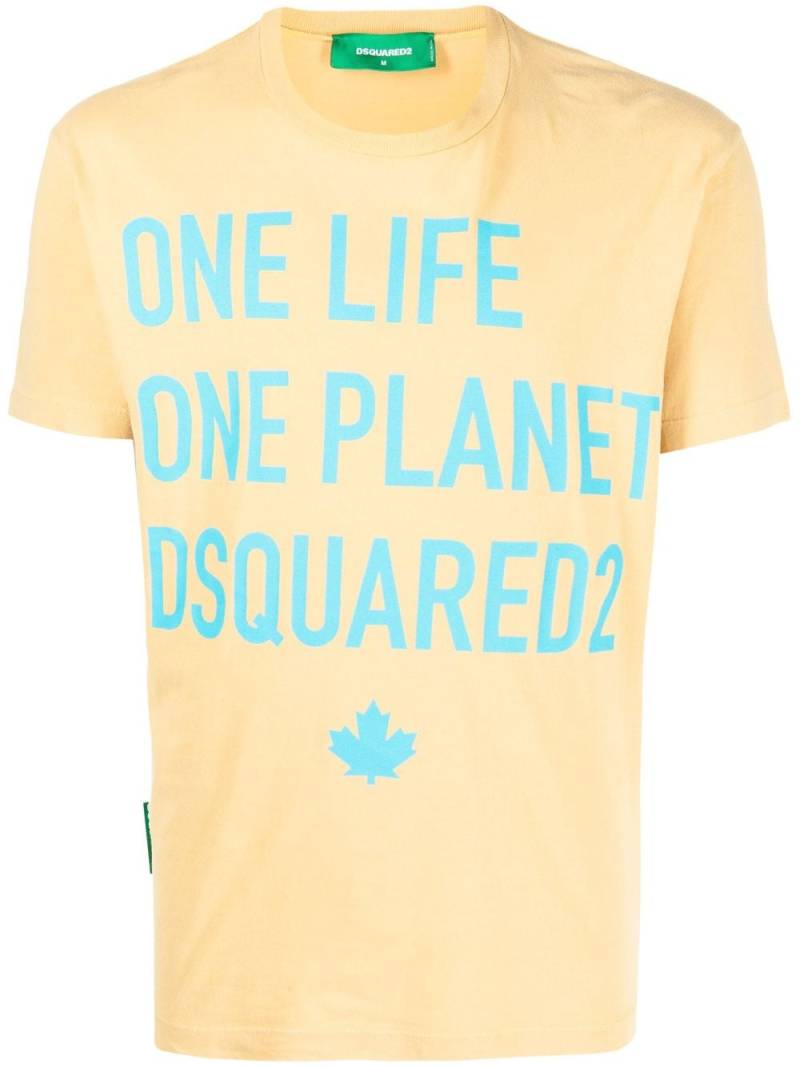 Dsquared2 One Life One Planet T-shirt - Yellow von Dsquared2