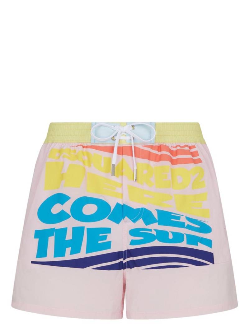 Dsquared2 slogan-print swim shorts - Pink von Dsquared2