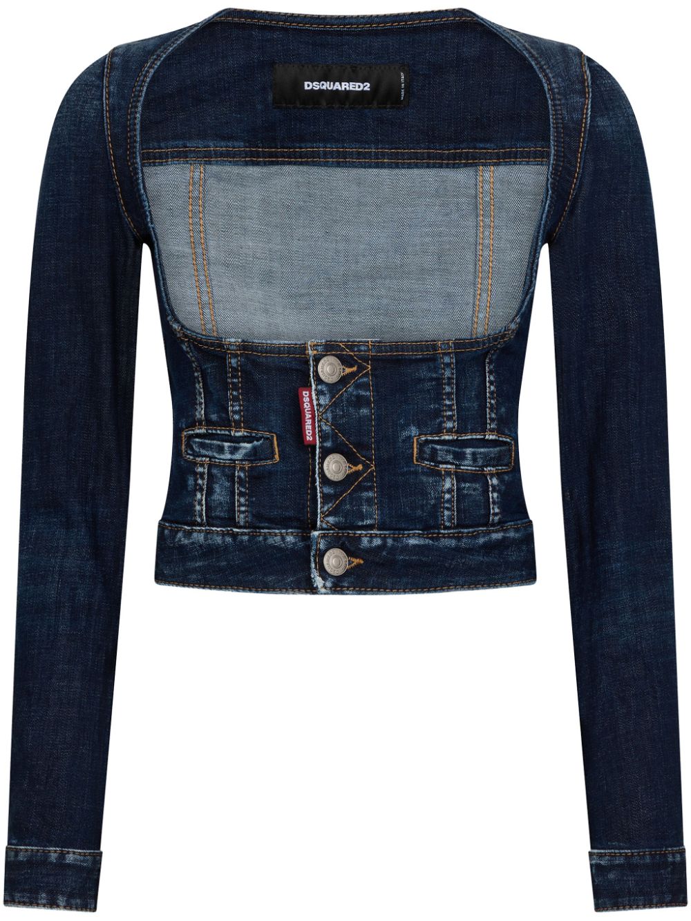 Dsquared2 square-neck denim jacket - Blue von Dsquared2