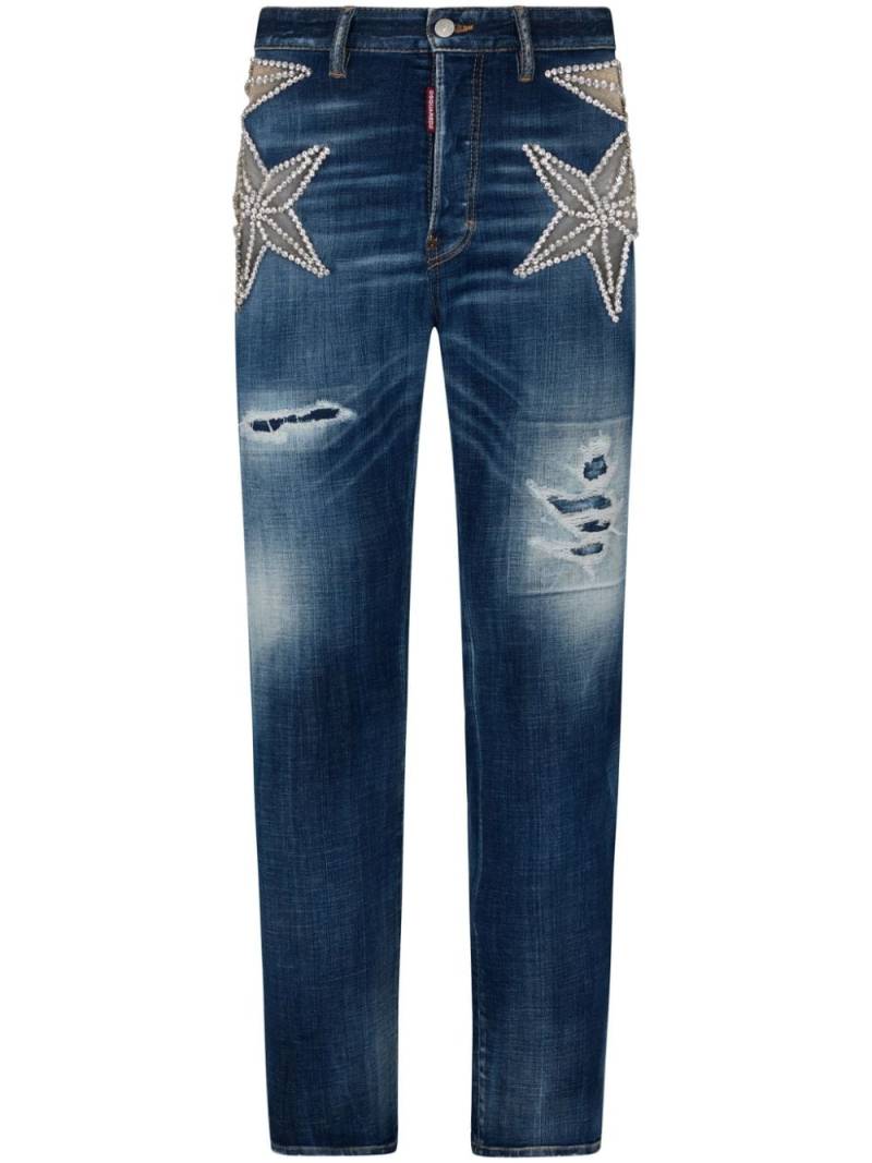 Dsquared2 star-embellished straight-leg jeans - Blue von Dsquared2