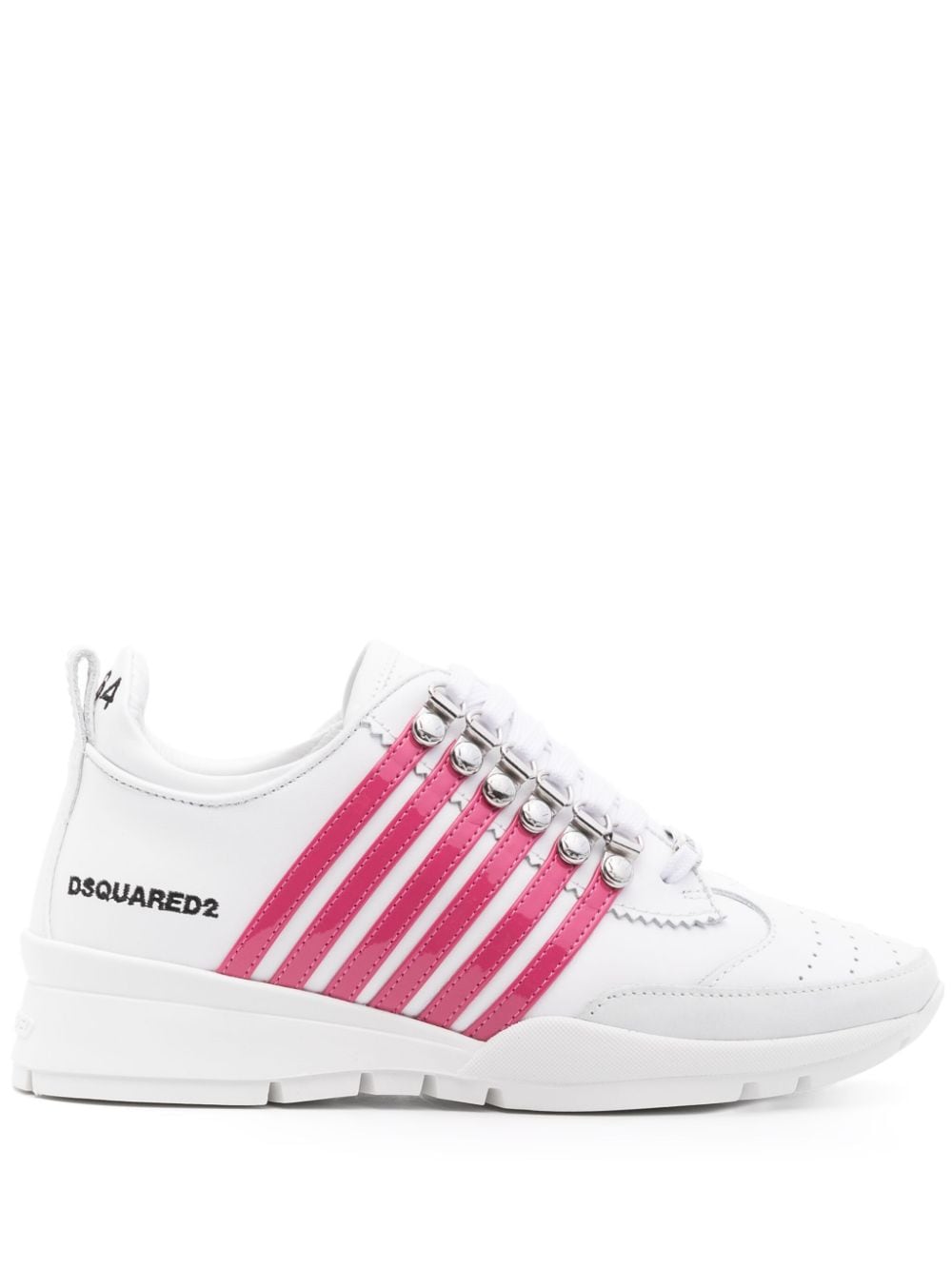 Dsquared2 stripe-detailing leather sneakers - White von Dsquared2
