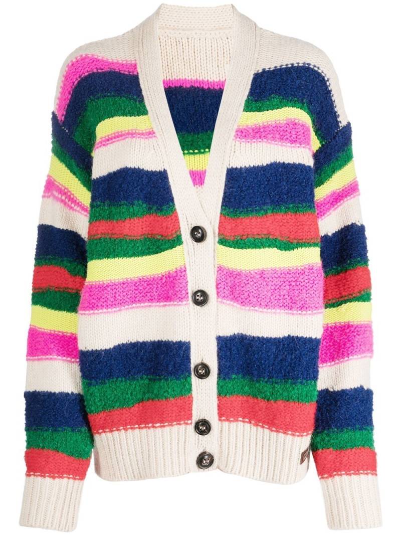 Dsquared2 striped brushed cardigan - Neutrals von Dsquared2