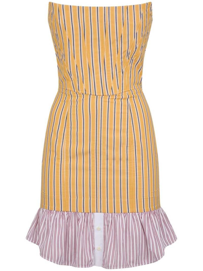 Dsquared2 striped flared minidress - Yellow von Dsquared2