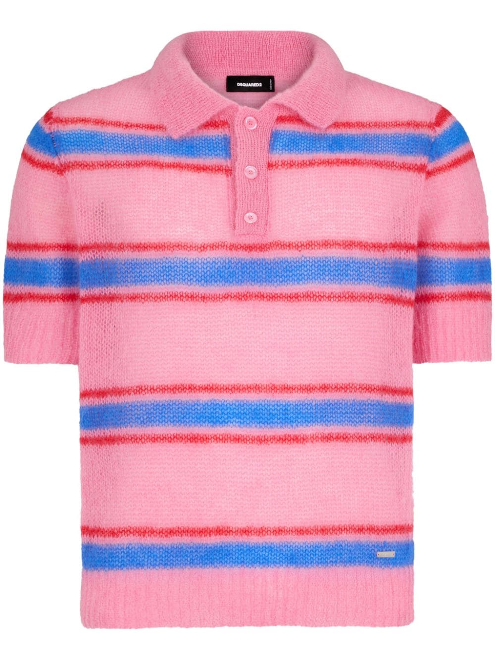 Dsquared2 striped knitted polo shirt - Pink von Dsquared2