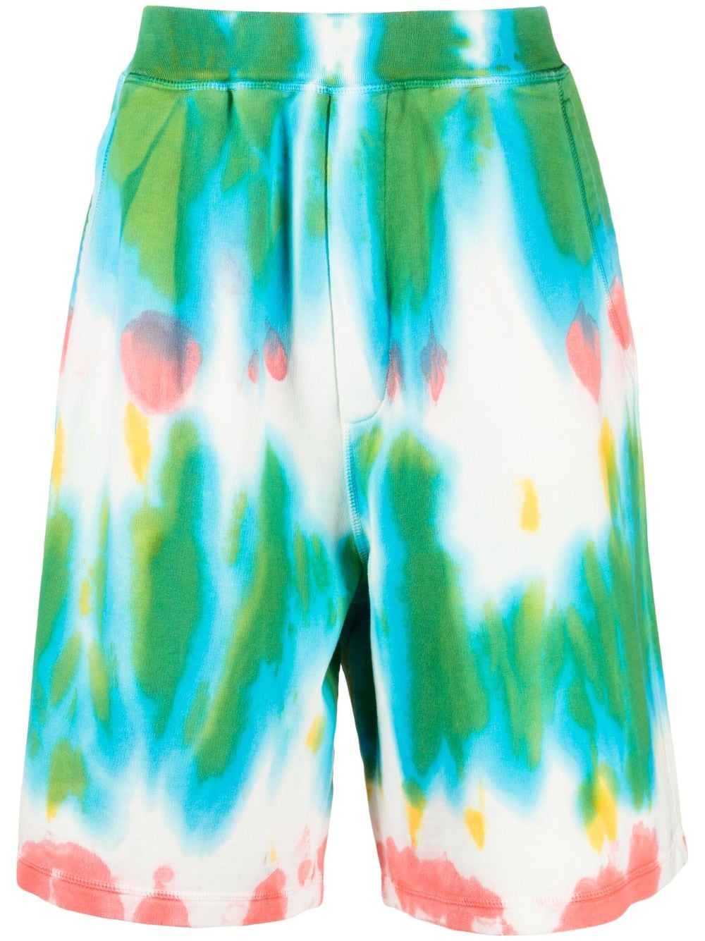 Dsquared2 tie dye-print cotton track shorts - Green von Dsquared2