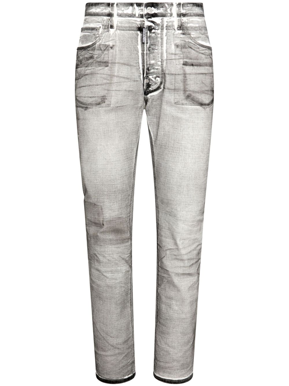Dsquared2 whiskering-effect mid-rise slim-fit jeans - Black von Dsquared2