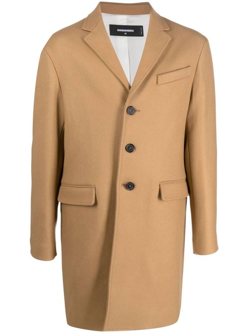 Dsquared2 single-breasted virgin wool-blend coat - Neutrals von Dsquared2