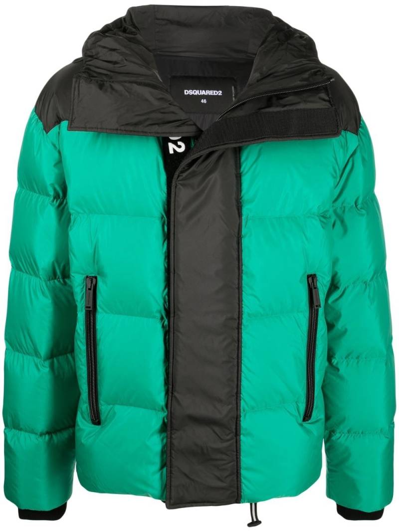 Dsquared2 zip-pockets hooded padded jacket - Green von Dsquared2