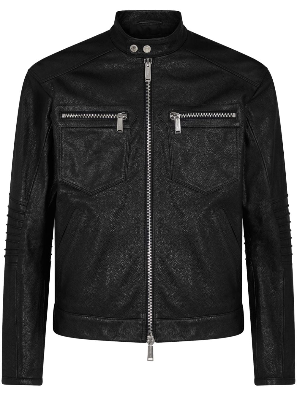 Dsquared2 zip-up leather jacket - Black von Dsquared2