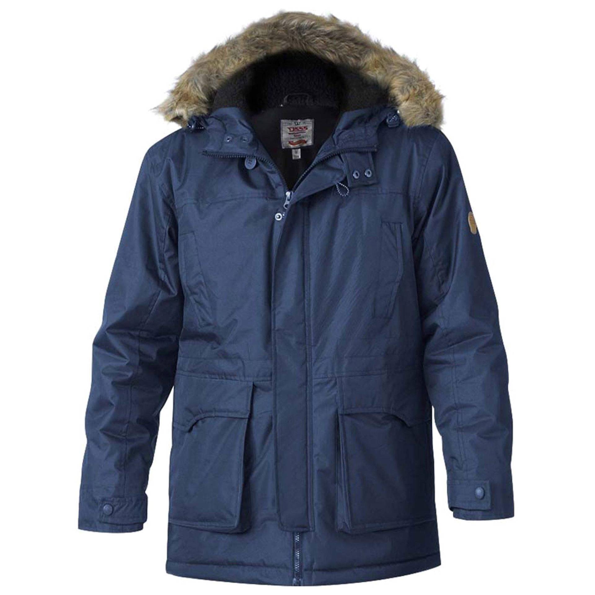 Lovet Parka Mit Kunstfellbesatz Herren Marine 3XL von Duke