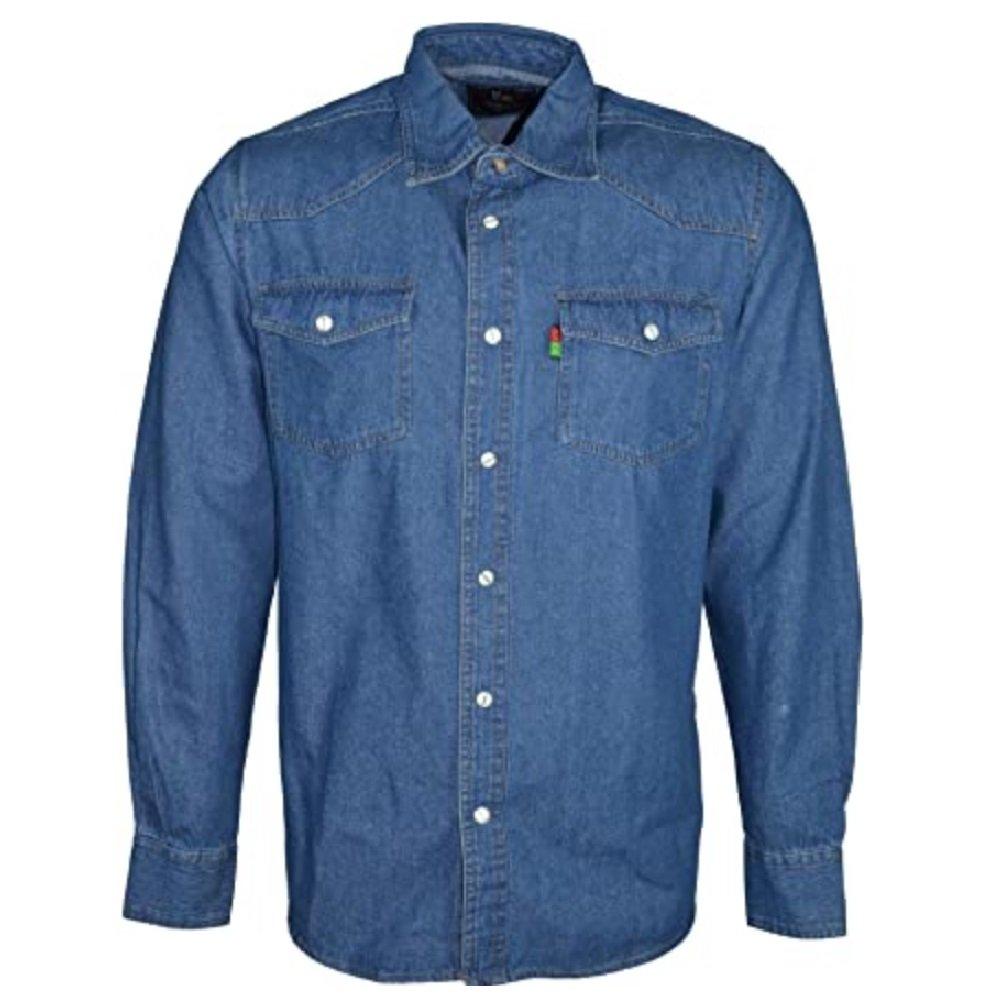 Western Denim Hemd Herren Stone Washed XXL von Duke