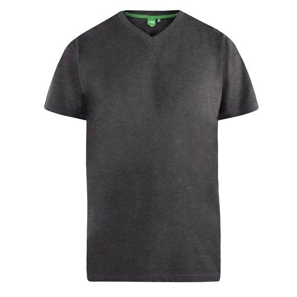 Tshirt Signature 2 Mit Vausschnitt, King Size, Baumwolle Herren Charcoal Black 4XL von Duke