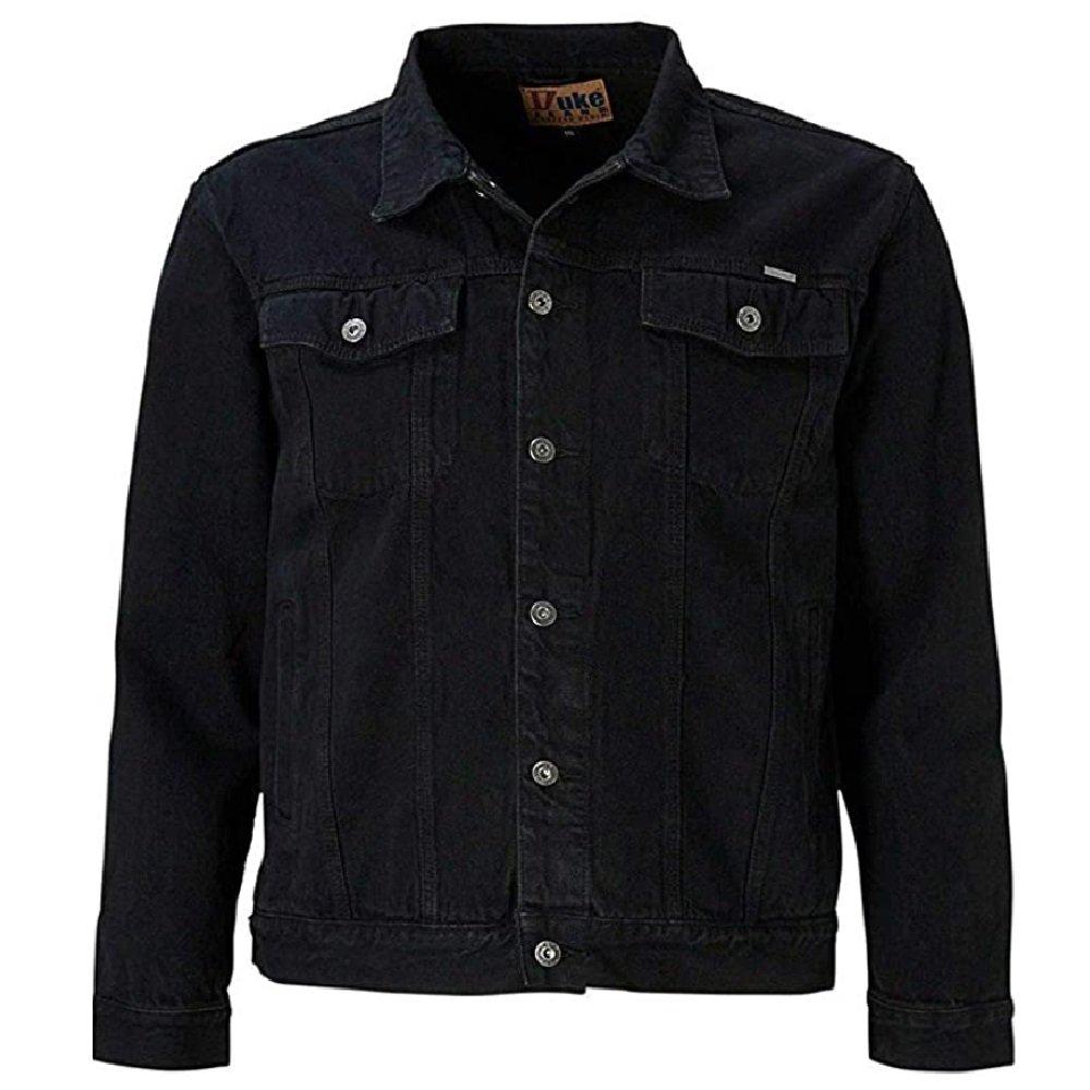 Western Trucker Style Denim Jacke Herren Schwarz L von Duke