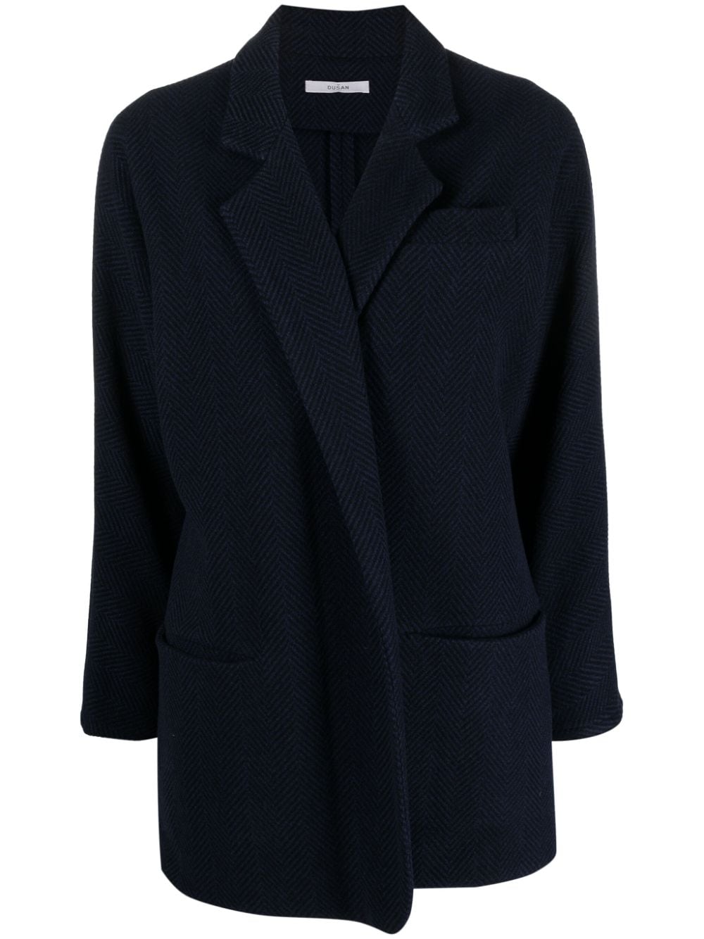 Dusan herringbone-pattern cashmere blazer - Blue