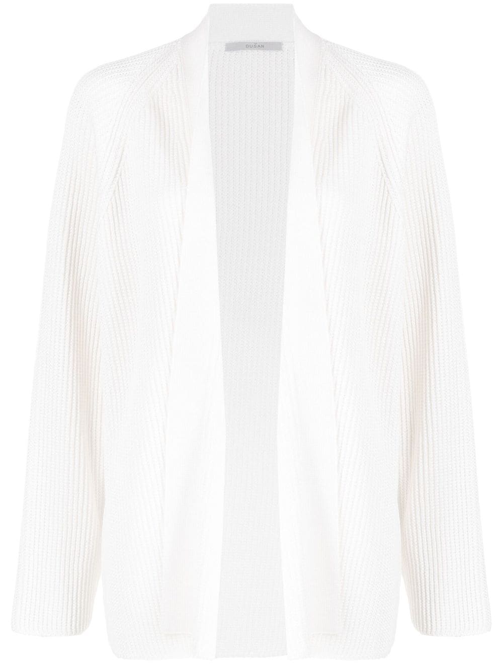 Dusan open-front long-sleeve knitted cardigan - White von Dusan