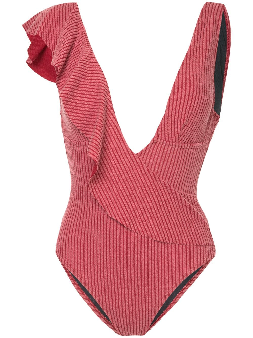 Duskii Bella braided ruffle swimsuit - Red von Duskii