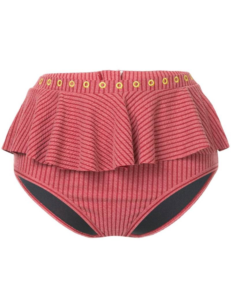 Duskii Venice ruffled bikini bottoms - Red von Duskii