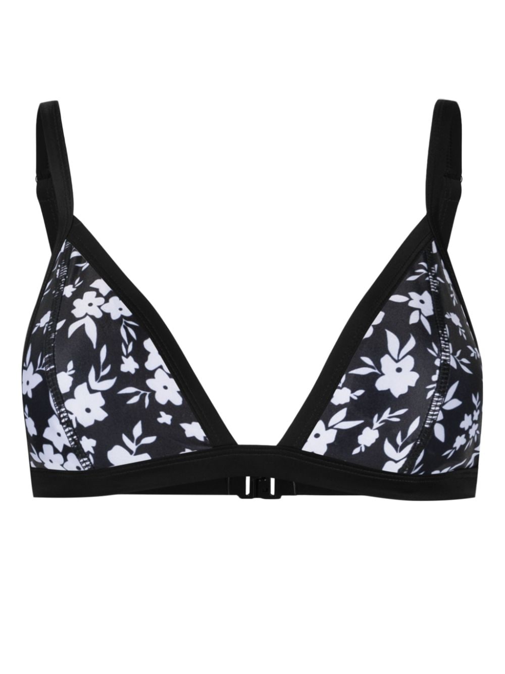 Duskii floral-print triangle bikini top - Black von Duskii