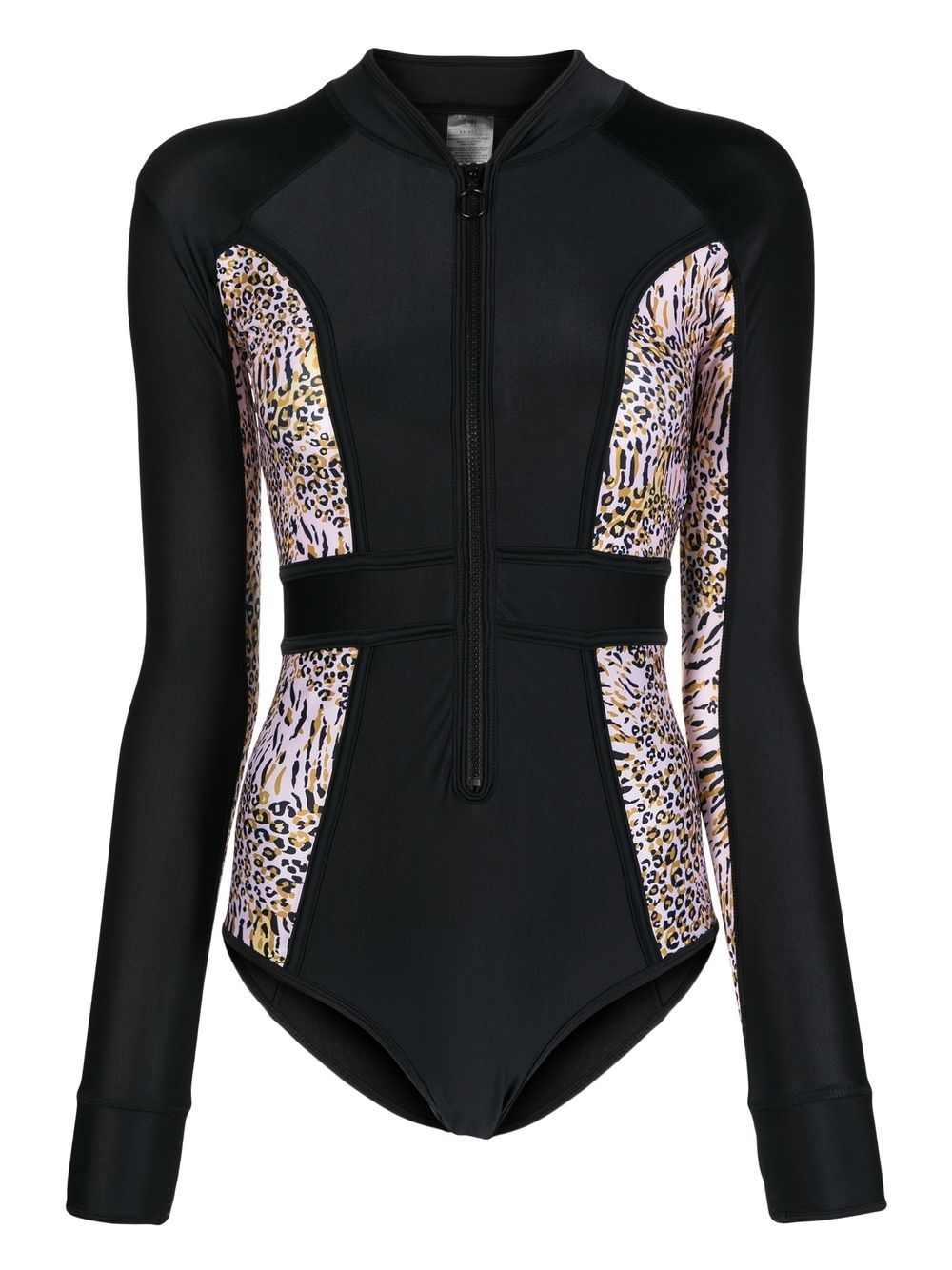 Duskii long-sleeve leopard-print surf suit - Black von Duskii