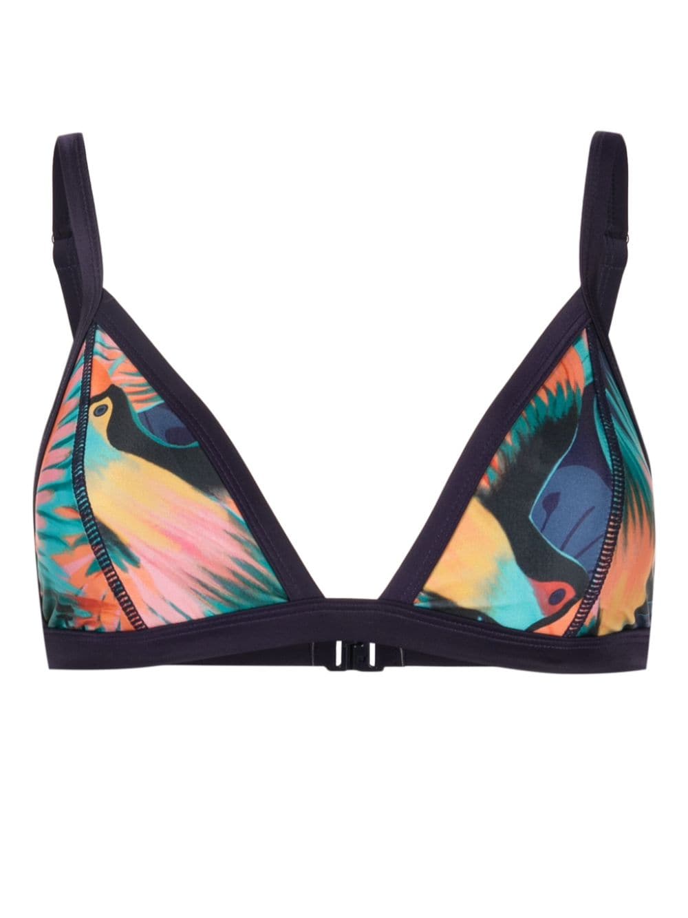 Duskii tropical-print triangle bikini top - Multicolour von Duskii