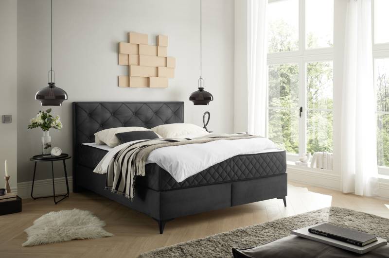 ED EXCITING DESIGN Boxbett »Monroe inkl. Bettkasten, erhältlich in den Breiten 160cm & 180cm«, Duo-Matratze - feste Seite mit Kokosmatte von ED EXCITING DESIGN