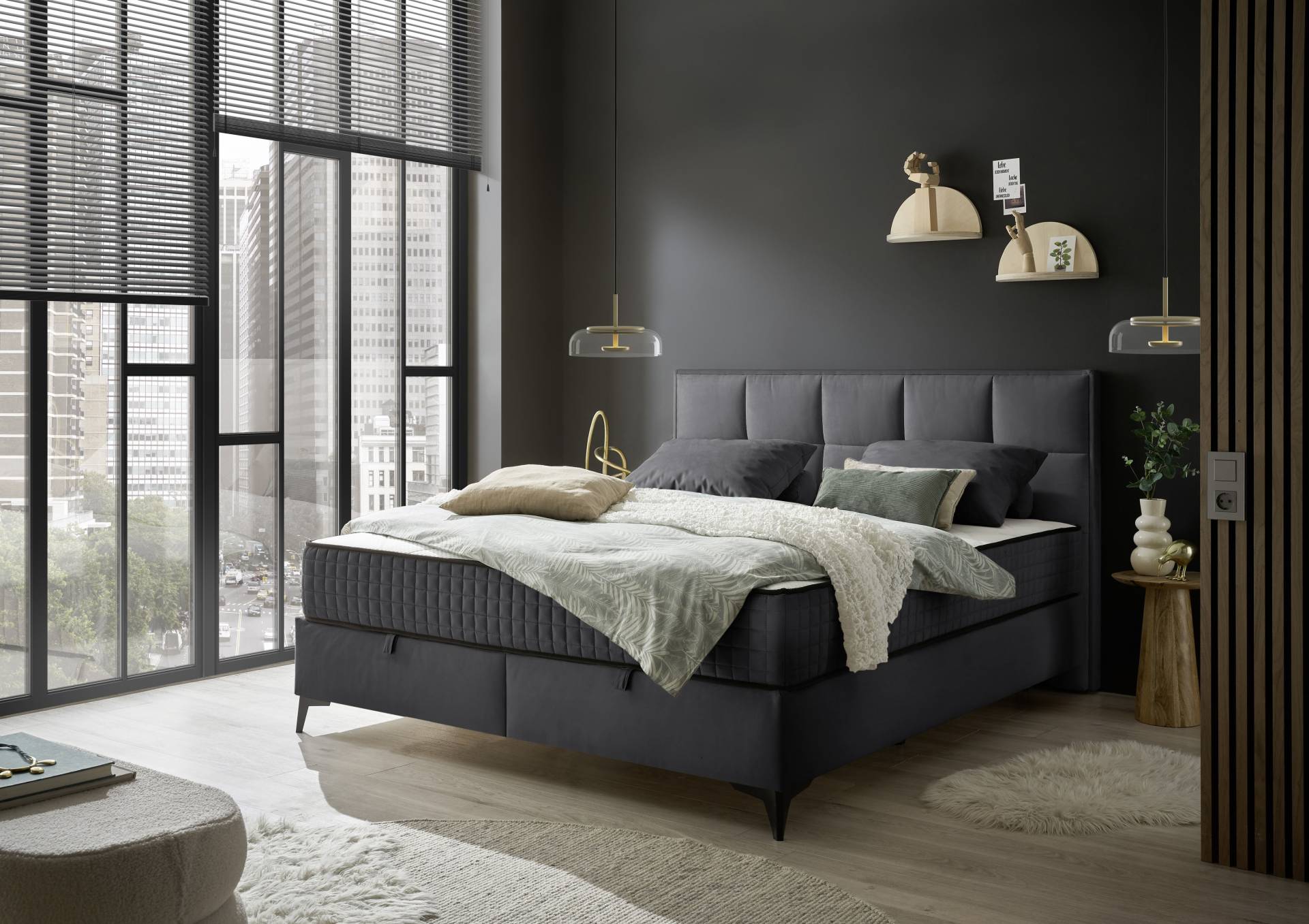 ED EXCITING DESIGN Boxbett »Monroe inkl. Bettkasten, erhältlich in den Breiten 160cm & 180cm«, Duo-Matratze - feste Seite mit Kokosmatte von ED EXCITING DESIGN