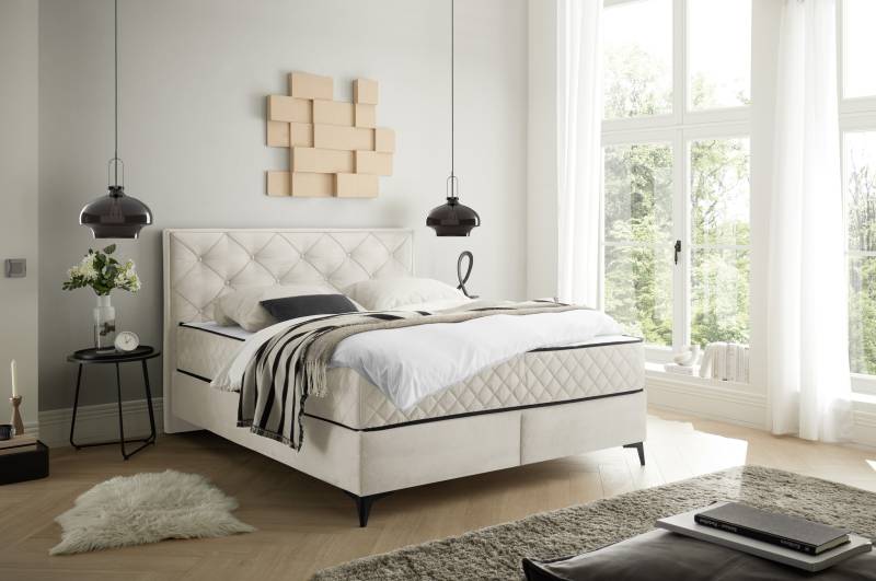 ED EXCITING DESIGN Boxbett »Monroe inkl. Bettkasten, erhältlich in den Breiten 160cm & 180cm«, Duo-Matratze - feste Seite mit Kokosmatte von ED EXCITING DESIGN