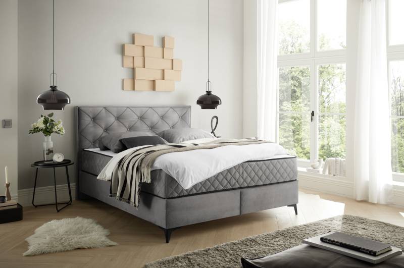 ED EXCITING DESIGN Boxbett »Monroe inkl. Bettkasten, erhältlich in den Breiten 160cm & 180cm«, Duo-Matratze - feste Seite mit Kokosmatte von ED EXCITING DESIGN