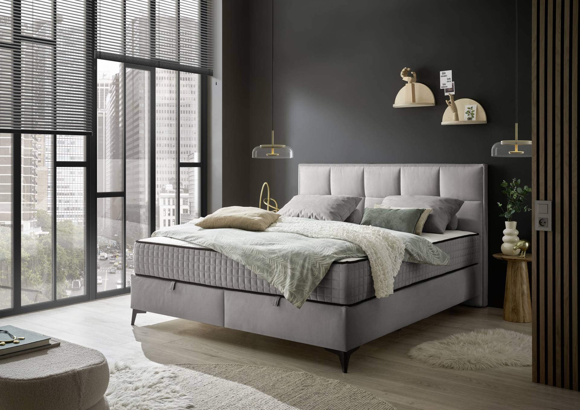 ED EXCITING DESIGN Boxbett »Monroe inkl. Bettkasten, erhältlich in den Breiten 160cm & 180cm«, Duo-Matratze - feste Seite mit Kokosmatte von ED EXCITING DESIGN
