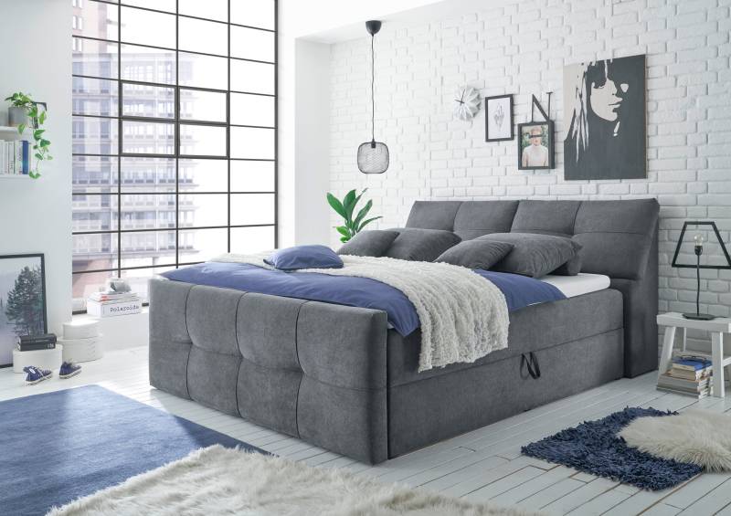 ED EXCITING DESIGN Boxbett »Redmond«, (5 St.), inkl. Zwei Bettkästen, Stauraum im Kopfteil und Topper von ED EXCITING DESIGN
