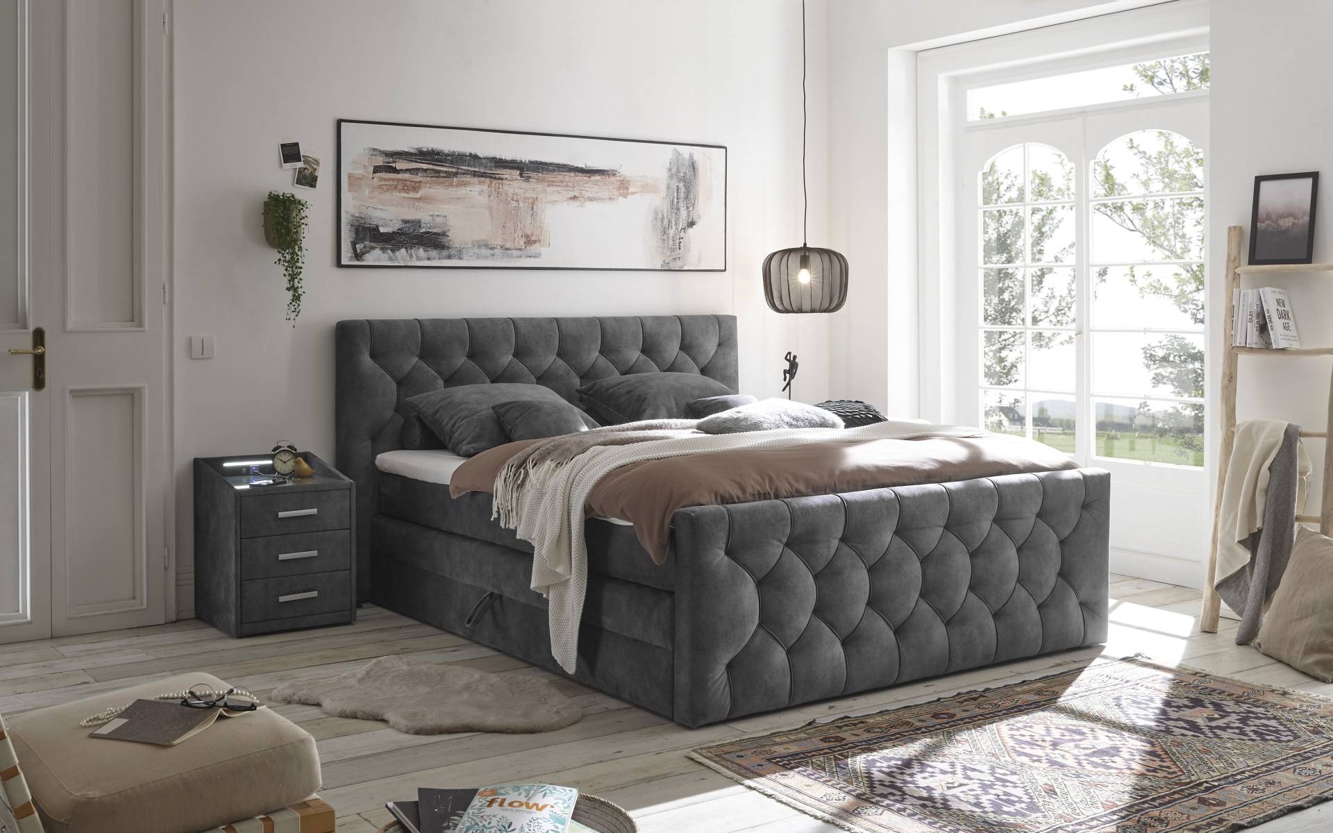 ED EXCITING DESIGN Boxspringbett Cashfield, inkl. einem Topper mit Klimaband und zwei Bettkästen (74) von ED EXCITING DESIGN