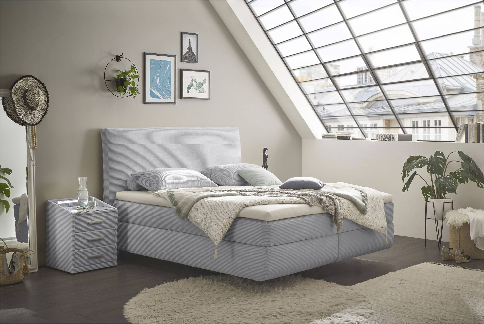 ED EXCITING DESIGN Boxspringbett »Marbella«, Duo-Matratze- harte Kokosmatte, weiche Filzabdeckung, Matratzenhülle von ED EXCITING DESIGN