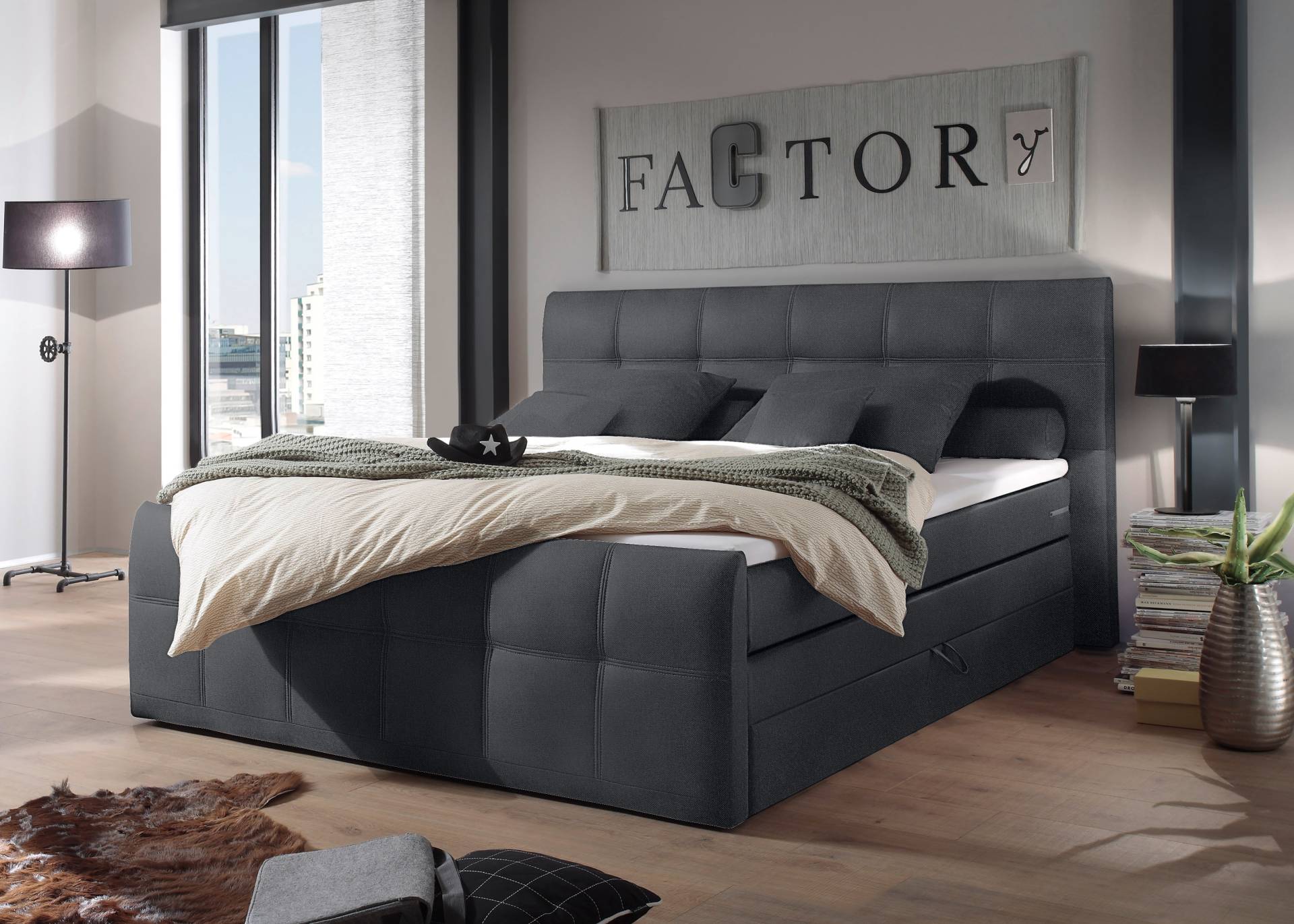 ED EXCITING DESIGN Boxspringbett »Sacramento«, inkl. zwei Bettkästen und Topper ED EXCITING DESIGN Boxspringbett »Sacramento«, inkl. zwei Bettkästen und Topper von ED EXCITING DESIGN