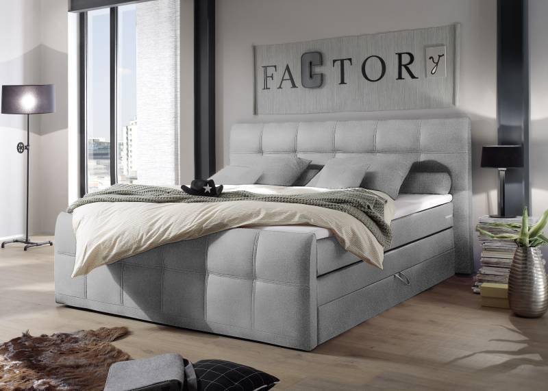 ED EXCITING DESIGN Boxspringbett »Sacramento«, inkl. zwei Bettkästen und Topper von ED EXCITING DESIGN