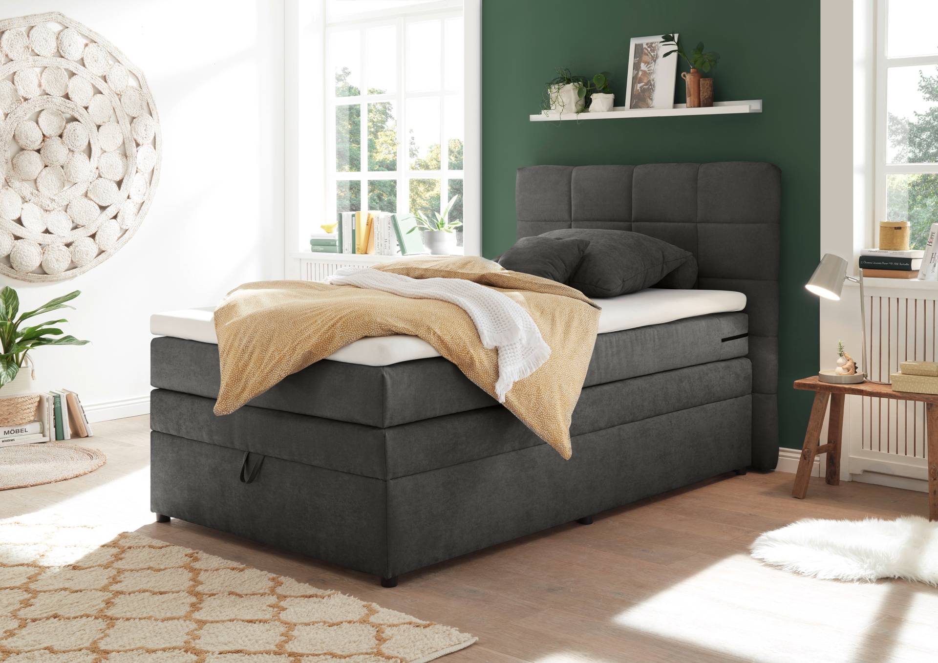 ED EXCITING DESIGN Boxspringbett »Tacoma«, inkl. Bettkasten und Topper von ED EXCITING DESIGN