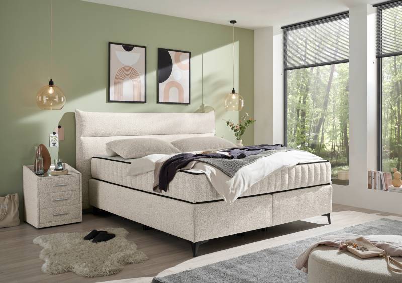 ED EXCITING DESIGN Boxspringbett »Vlieland«, Premium 9-Zonen-Tonnentaschenfederkern Duo-Matratze mit Kokosmatte von ED EXCITING DESIGN