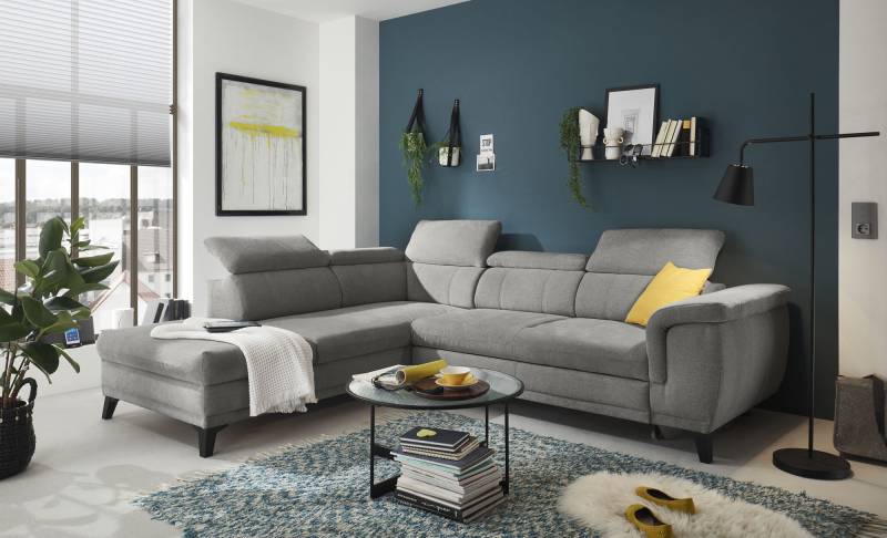 ED EXCITING DESIGN Ecksofa »Albany L-Form«, mit Bettfunktion, Bettkasten & Kopfteilverstellung von ED EXCITING DESIGN