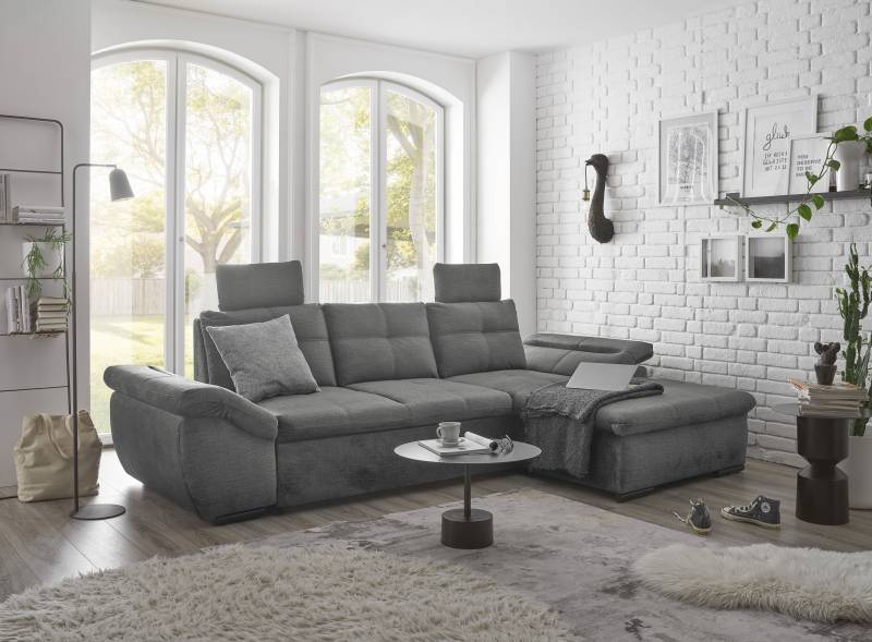 ED EXCITING DESIGN Ecksofa »Alija L-Form«, mit Bettfunktion, Armteilverstellung & Kopfstützen von ED EXCITING DESIGN