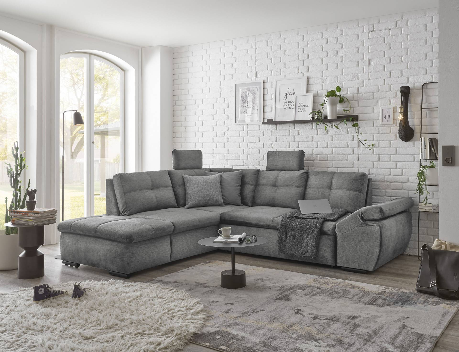 ED EXCITING DESIGN Ecksofa »Alija L-Form«, frei im Raum stellbar, Schlaffunktion, Kopfstützen, Armteilverstellung ED EXCITING DESIGN Ecksofa »Alija L-Form«, frei im Raum stellbar, Schlaffunktion, Kopfstützen, Armteilverstellung von ED EXCITING DESIGN