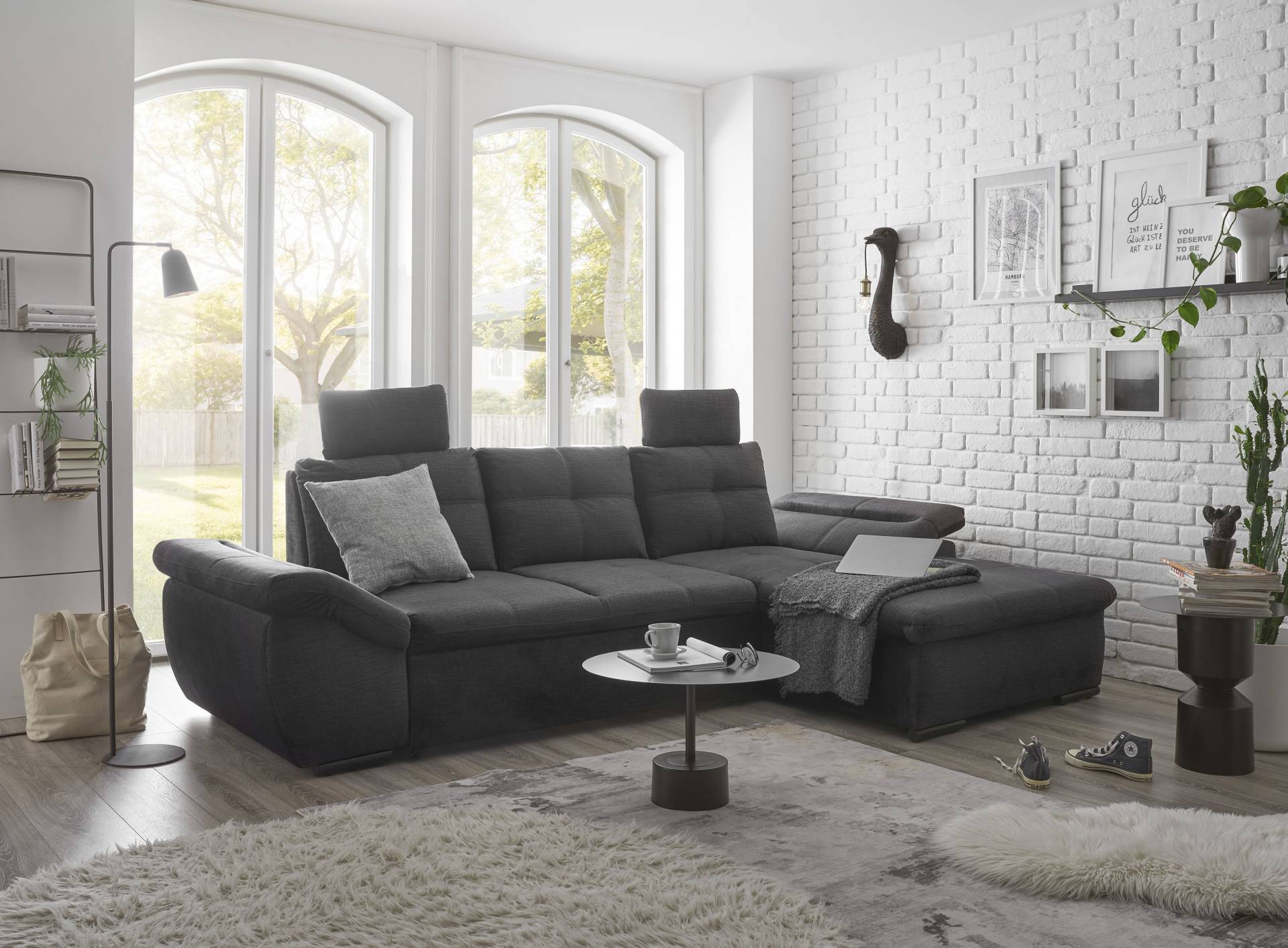 ED EXCITING DESIGN Ecksofa »Alija L-Form«, frei im Raum stellbar, Schlaffunktion, Kopfstützen, Armteilverstellung ED EXCITING DESIGN Ecksofa »Alija L-Form«, frei im Raum stellbar, Schlaffunktion, Kopfstützen, Armteilverstellung von ED EXCITING DESIGN