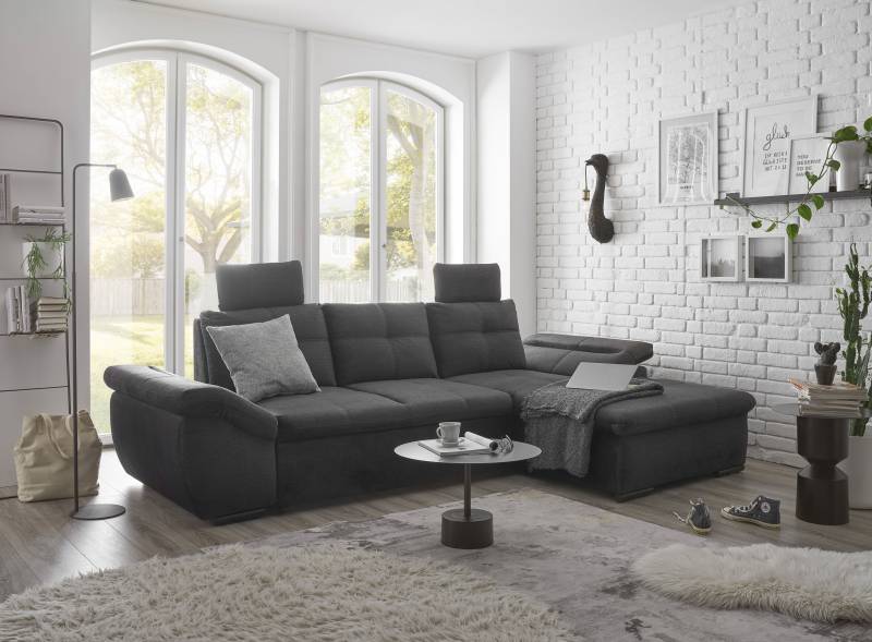 ED EXCITING DESIGN Ecksofa »Alija L-Form«, frei im Raum stellbar, Schlaffunktion, Kopfstützen, Armteilverstellung von ED EXCITING DESIGN