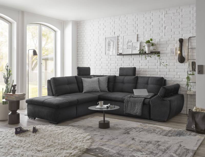 ED EXCITING DESIGN Ecksofa »Alija L-Form«, frei im Raum stellbar, Schlaffunktion, Kopfstützen, Armteilverstellung von ED EXCITING DESIGN