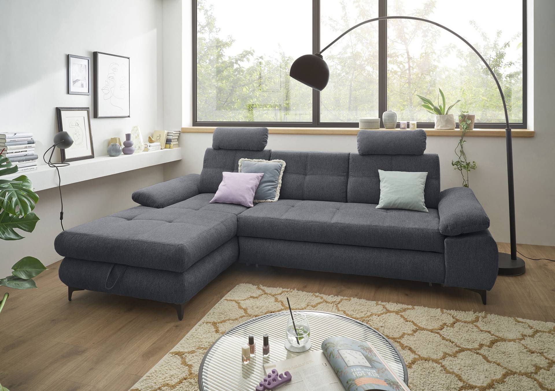 ED EXCITING DESIGN Ecksofa »Altona L-Form«, (2 St.), Frei stellbar, Bettfunktion, Stauraum, Arm- und Kopfstützen von ED EXCITING DESIGN