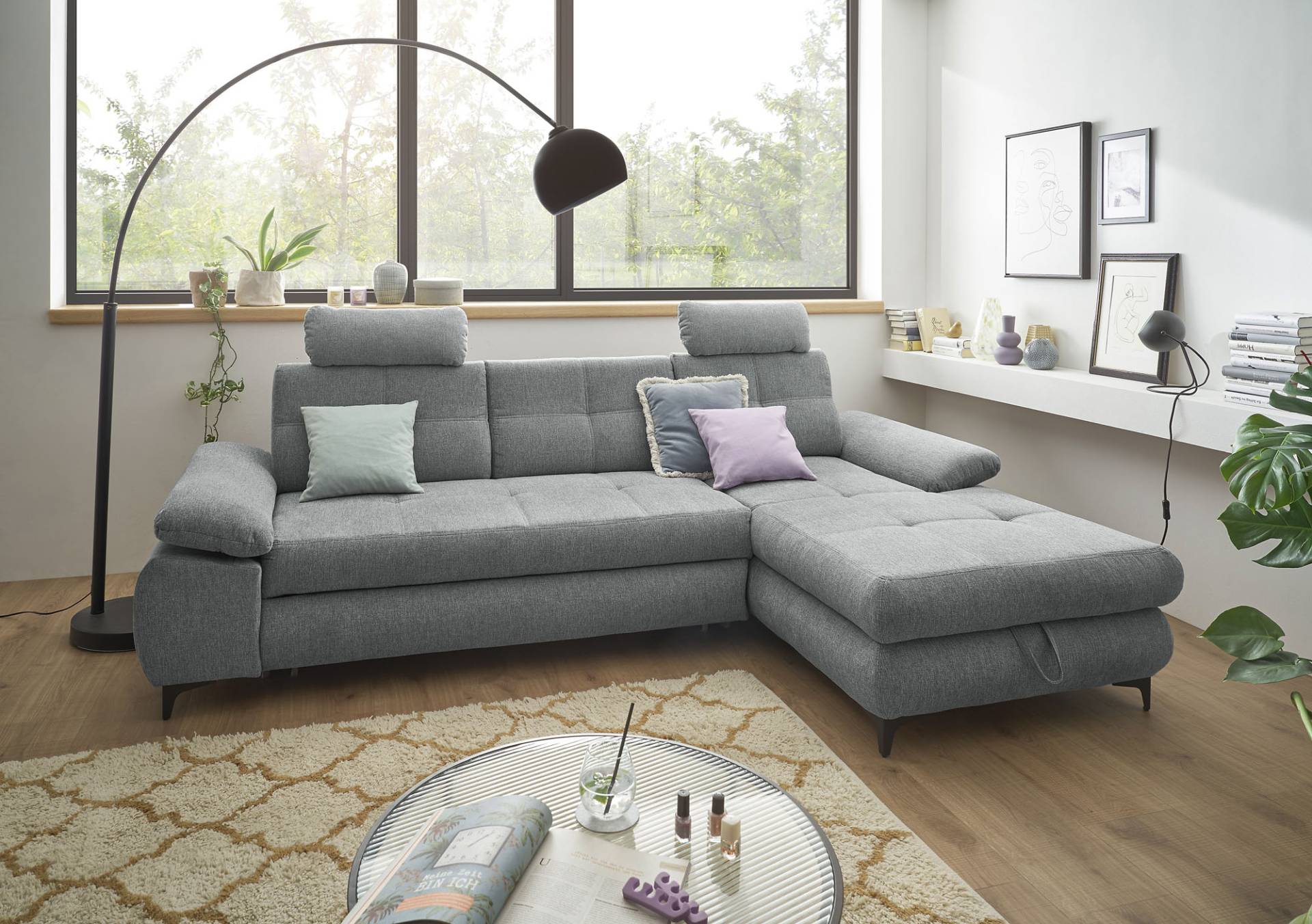 ED EXCITING DESIGN Ecksofa »Altona L-Form«, (2 St.), Frei stellbar, Bettfunktion, Stauraum, Arm- und Kopfstützen von ED EXCITING DESIGN